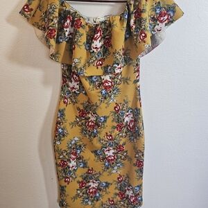 Love J Yellow Floral Mini Dress